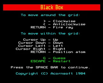 Black Box (1984)(Acornsoft)[BLCKBOX] screen shot title